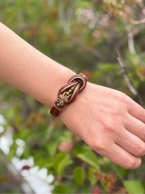 Antique Brass Leather Knot Design